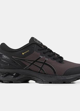 Черные мужские кроссовки asics gel kayano 27 black wine gore-tex х ассикс 45