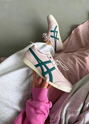 Женские розовые кроссовки asics onitsuka tiger crystal pink spruce green х ассикс 39