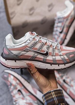 Жіночі білі кросівки nike p-6000 white pink grey black х найк 37