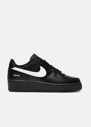 Чорні кросівки унісекс nike air force 1 low supreme 2025 black х найк ейр форс 40