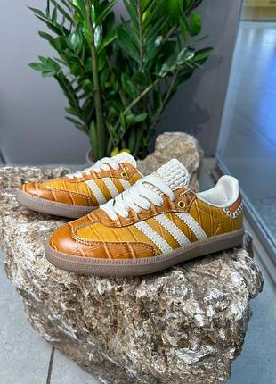 Женские желтые кроссовки adidas samba wales & bonner gold x самба 38