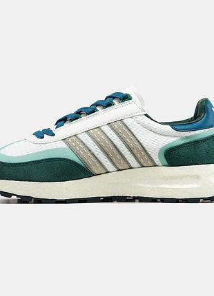 Чоловічі білі кросівки adidas retropy e5 green blue white х ретропі 43