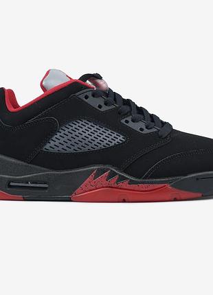 Чорні кросівки унісекс nike air jordan 5 retro low bg alternate 90 х джордан 37