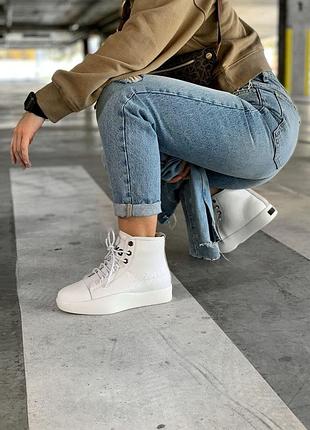 Білі жіночі кросівки adidas y-3 bashyo ii high top sneakers white х адідас 38