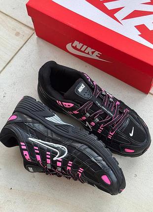 Жіночі чорні кросівки nike p-6000 black pink х найк 36
