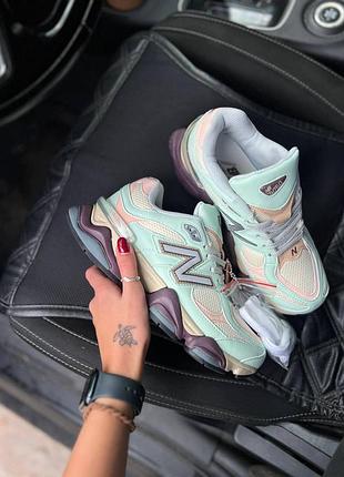 Жіночі ментолові кросівки new balance 9060 clay ash linen vintage rose х нью беланс 39