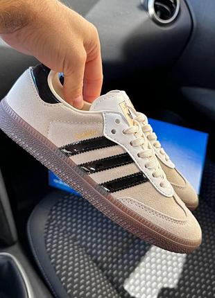 Жіночі бежеві кросівки adidas samba beige black x самба 41