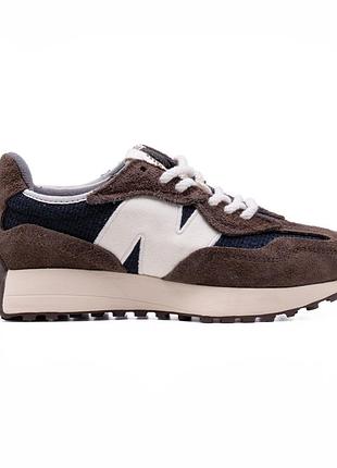 Коричневые кроссовки унисекс new balance 327 brailed rich earth brown х нью беланс 45