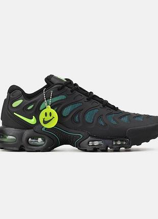 Мужские чёрные кроссовки nike air max tn plus drift volt black green х эйр макс тн 41