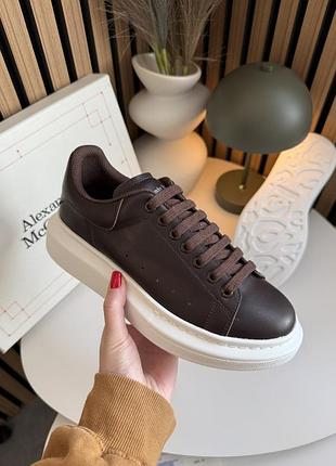 Коричневые женские кроссовки alexander mcqueen brown white х маквин 41