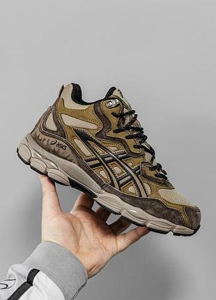 Мужские коричневые кроссовки asics gel nyc high gore-tex winter fur brown х ассикс 41