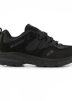 Мужские черные кроссовки salomon xt-quest 2 black grey winter fur х саломон 44