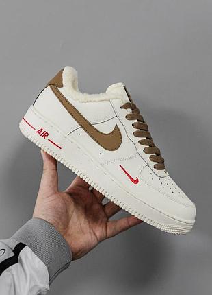 Білі кросівки унісекс nike air force 1 low mocco winter fur x ейр форс 44