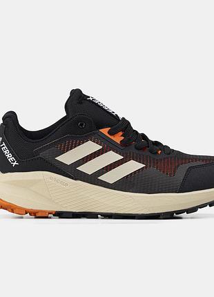 Черные мужские кроссовки adidas terrex black orange beige х террекс 45