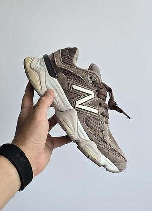 Женские коричневые кроссовки new balance 9060 brown beige х нью беланс 41