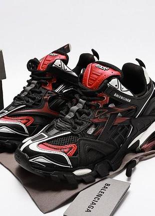 Чорні кроссовки унісекс balenciaga track 2 black red x баленсиага 37