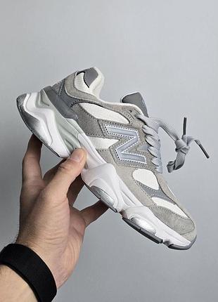 Серые кроссовки унисекс new balance 9060 grey beige gore-tex winter termo x нью беланс 45