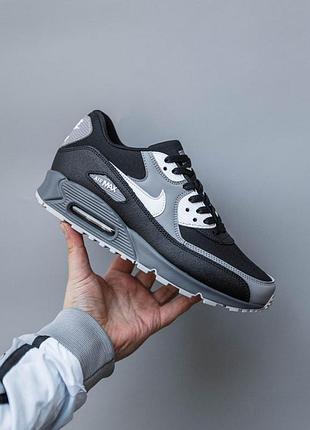 Мужские черные кроссовки nike air max 90 black grey white х эйр макс 44