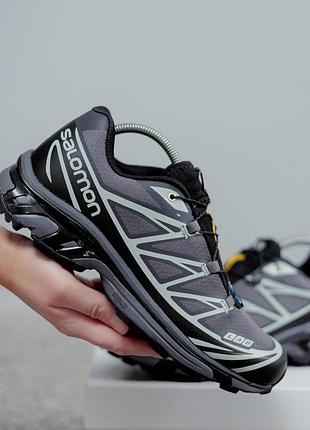 Мужские серые кроссовки salomon xt-6 soft ground lab grey black white х саломон 41