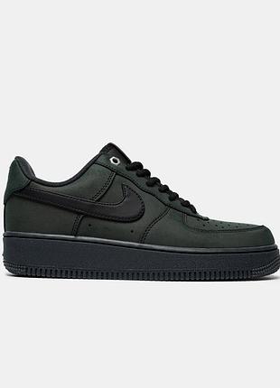 Черные мужские кроссовки nike air force 1 low black nubuck х эйр форс 45