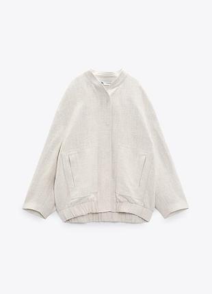 Льняний бомбер zara 3