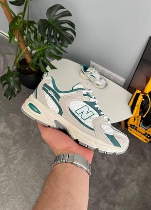 Женские серые кроссовки new balance 530 white green х нью беланс 40