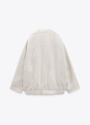 Льняний бомбер zara 5