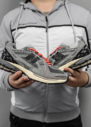 Серые кроссовки унисекс new balance 1906u grey black orange х нью беланс 45