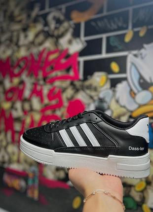 Чорні кросівки унісекс adidas dass-ler black white х адідас 37