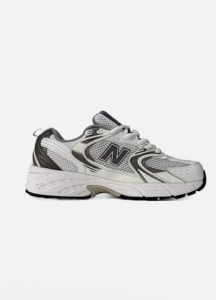 Белые кроссовки унисекс new balance 530 white grey х нью беланс 43