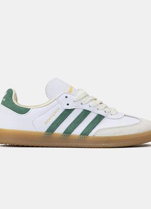 Білі кросівки унісекс adidas sporty & rich white green х адідас 37
