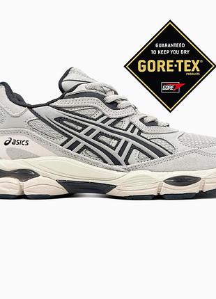 Бежеві чоловічі кросівки asics nyc gore-tex beige grey winter termo х асікс 41
