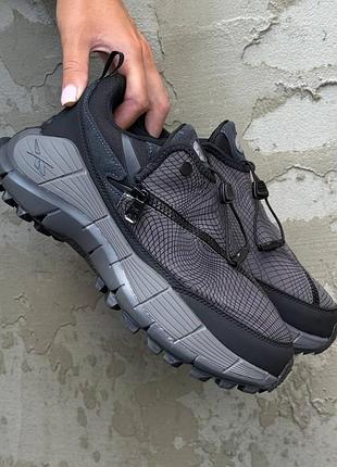 Мужские серые кроссовки reebok zig kinetica 2.5 edge spyder grey black termo х рибок 41