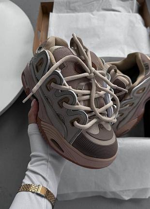 Бежевые кроссовки унисекс osiris d-3 beige х озирис 38