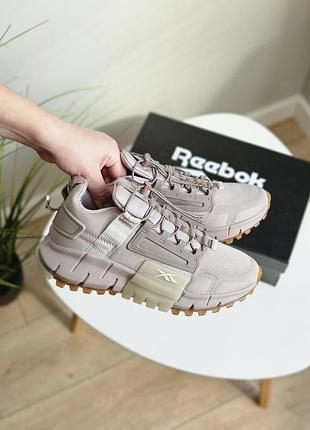 Бежевые кроссовки унисекс reebok zig kinetika edge beige х рибок 39