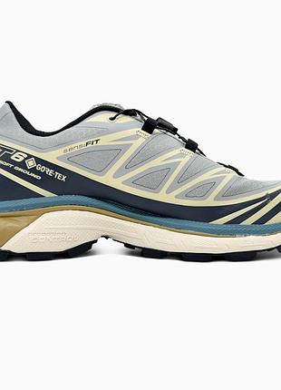 Чоловічі бежеві кросівки salomon xt-6 beige gore-tex х саломон 40