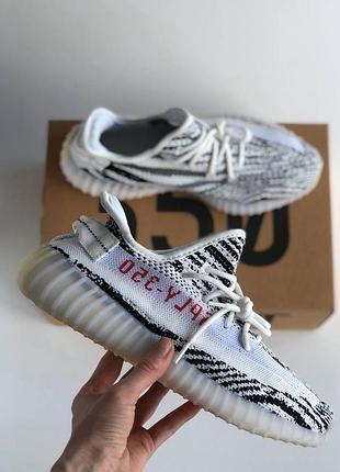Сірі адідас їзі буст 350 зебра унісекс adidas yeezy boost 350 v2 zebra 43