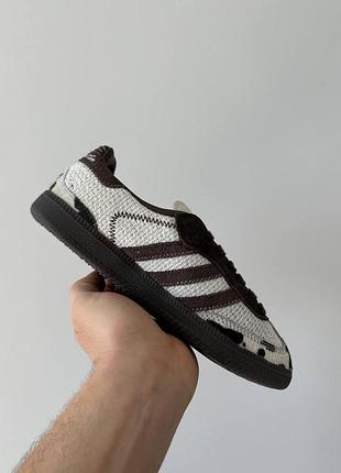 Бежеві кросівки adidas samba og cow print x адідас самба 37
