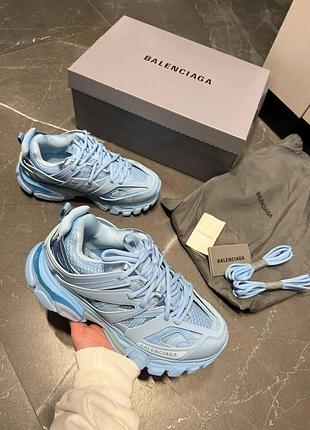 Голубые кроссовки balenciaga track 3.0 light blue x баленсиага трек 40