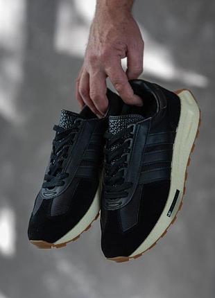 Чорні кросівки унісекс adidas retropy e5 core black х адідас ретропі 44