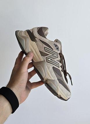 Коричневые кроссовки унисекс new balance 9060 brown х нью беланс 43