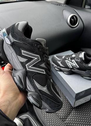 Мужские черные кроссовки new balance 9060 black grey х нью беланс 40