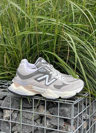 Женские серые кроссовки new balance 9060 grey white х нью беланс 37