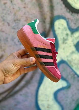 Жіночі рожеві кросівки adidas & gucci gazelle light pink х адідас газель 36