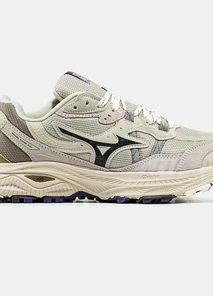 Бежевые мужские кроссовки mizuno racer adv beige black х мизуно 44