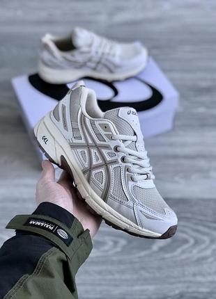 Женские бежевые кроссовки asics gel venture 6 beige х ассикс 38