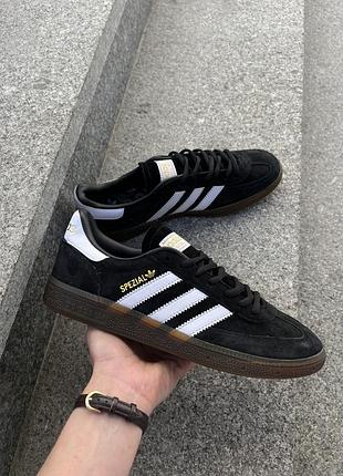 Чорні кросівки унісекс adidas spezial black white х адідас 36