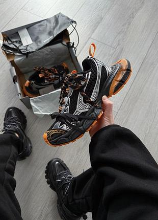 Чорні кросівки унісекс balenciaga 3xl black orange x баленсіага 42