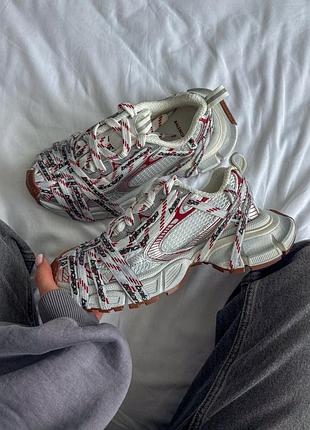 Белые кроссовки унисекс balenciaga 3xl extreme laces red white logo x баленсиага 38