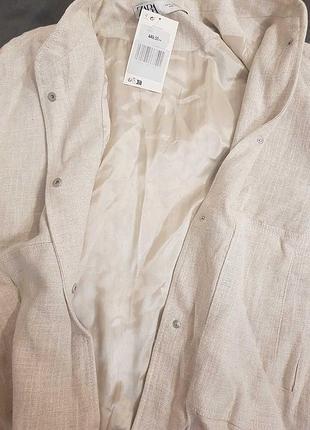 Льняний бомбер zara 10